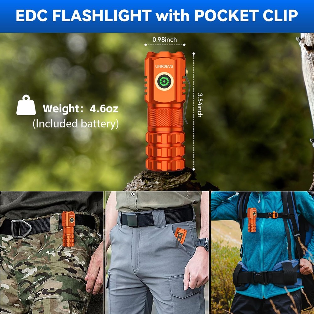 XC06 Mini Flashlight Rechargeable,Pocket Flashlight with Magnet,Super Bright ...