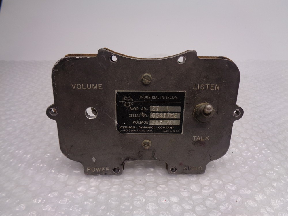 ATKINSON DYNAMICS AD-27 INDUSTRIAL INTERCOM (AS PICTURED) UNMP