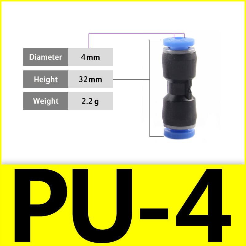 Equal Straight Pneumatic Inline Push Fit Control Nylon Airline Quick Hose Joiner