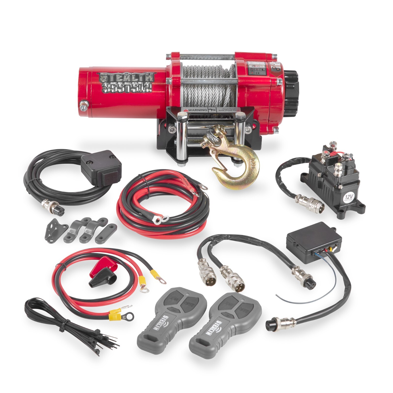 Stealth 3,500lb 12v Electric Winch - Steel Rope