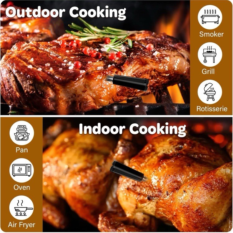 BOTDOYS Real-Time Alerts Wireless Meat Thermometer Smart Bluetooth Probe