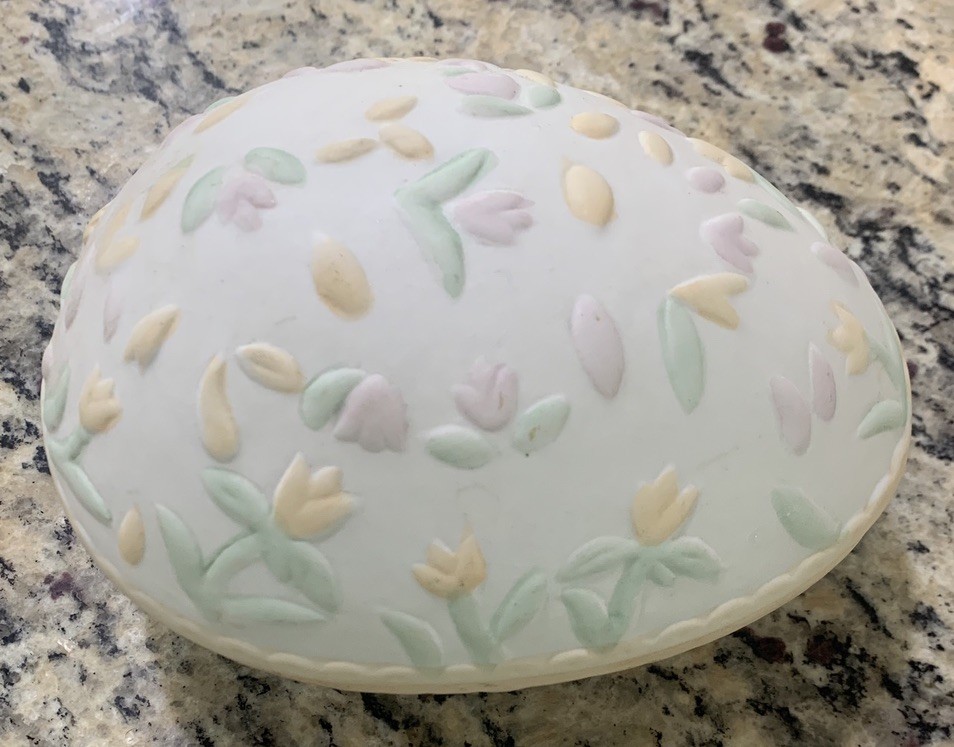 Floral Ceramic Egg Trinket Box