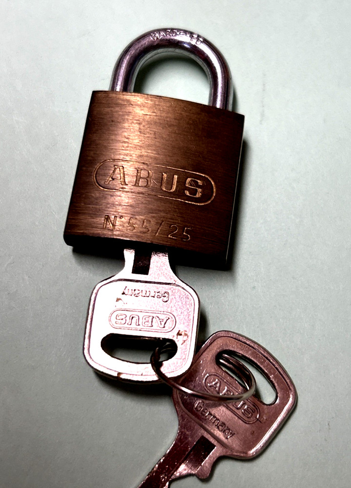 ABUS Security Padlock 55/25 Brass w/ 2 Keys 1" Wide