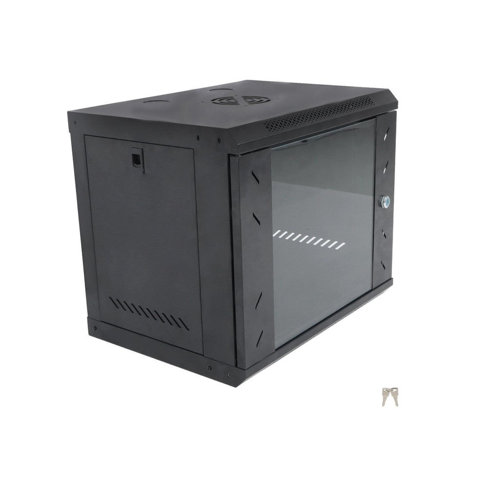 Wall Mount Network Server Rack Cabinet Enclosure 15.5'' Deep Door Lock 9U