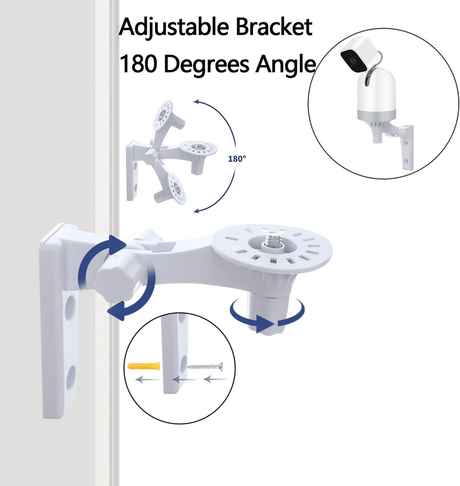Wall Mount Compatible with Blink Mini Pan-Tilt Camera, 2 Pack Adjustable Angles
