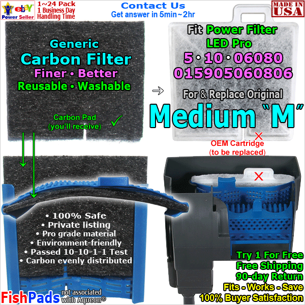 For Aqueon Filter Cartridge Medium QuietFlow 5 10 LED Pro Compatible Generic Pad