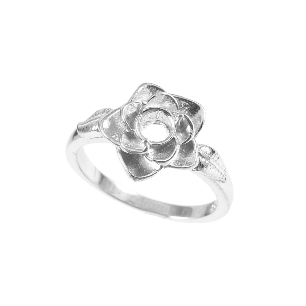 Rose Ring 925 Sterling Silver Ring 5X5 MM Round Setting Ring Flower Ring