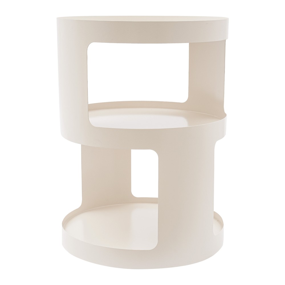 White Metal Side Table Modern Freestanding Nightstand Small Quality End Table