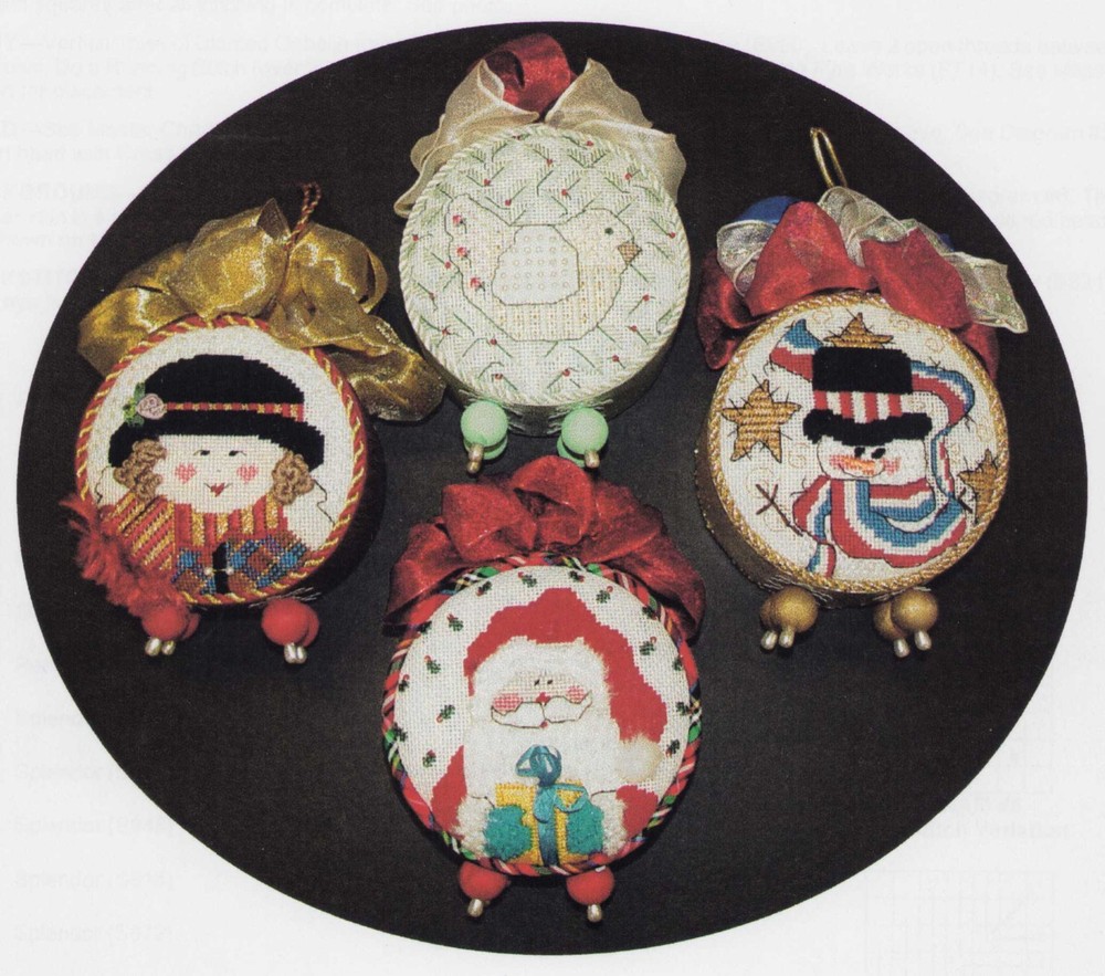 Needlepoint Pattern Winter Ornaments #2 w/ Threads & 18 mesh C. Schaeffer