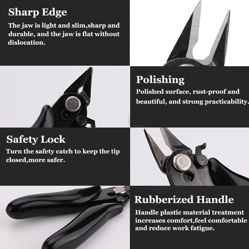 3.5-Inch Mini Wire Cutter with Lock & Spring for Precision Cutting Tasks
