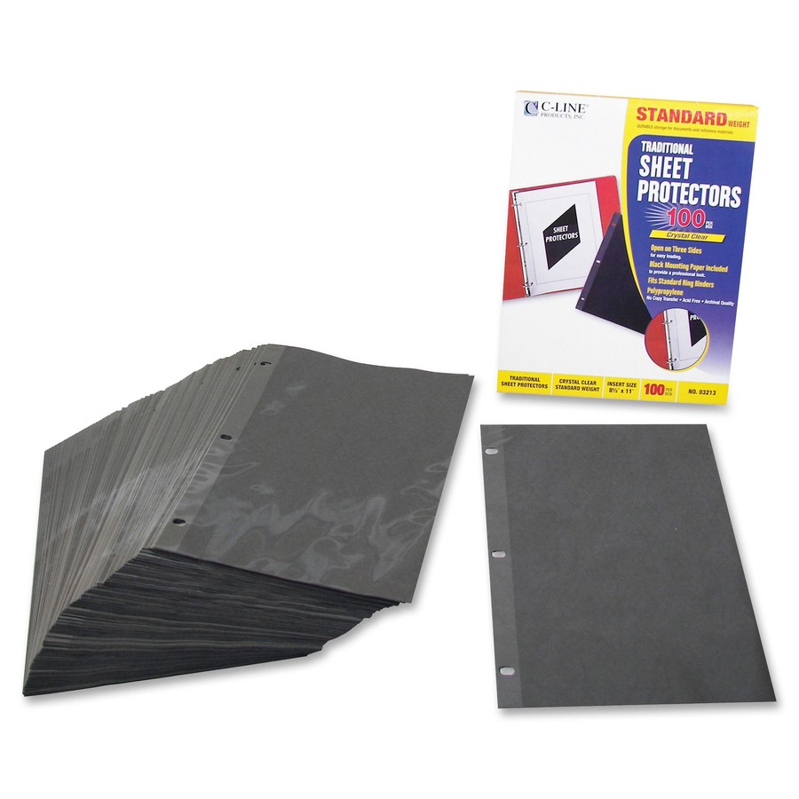 C-Line CLI03213 Polypropylene Sheet Protectors 100 Pack Clear