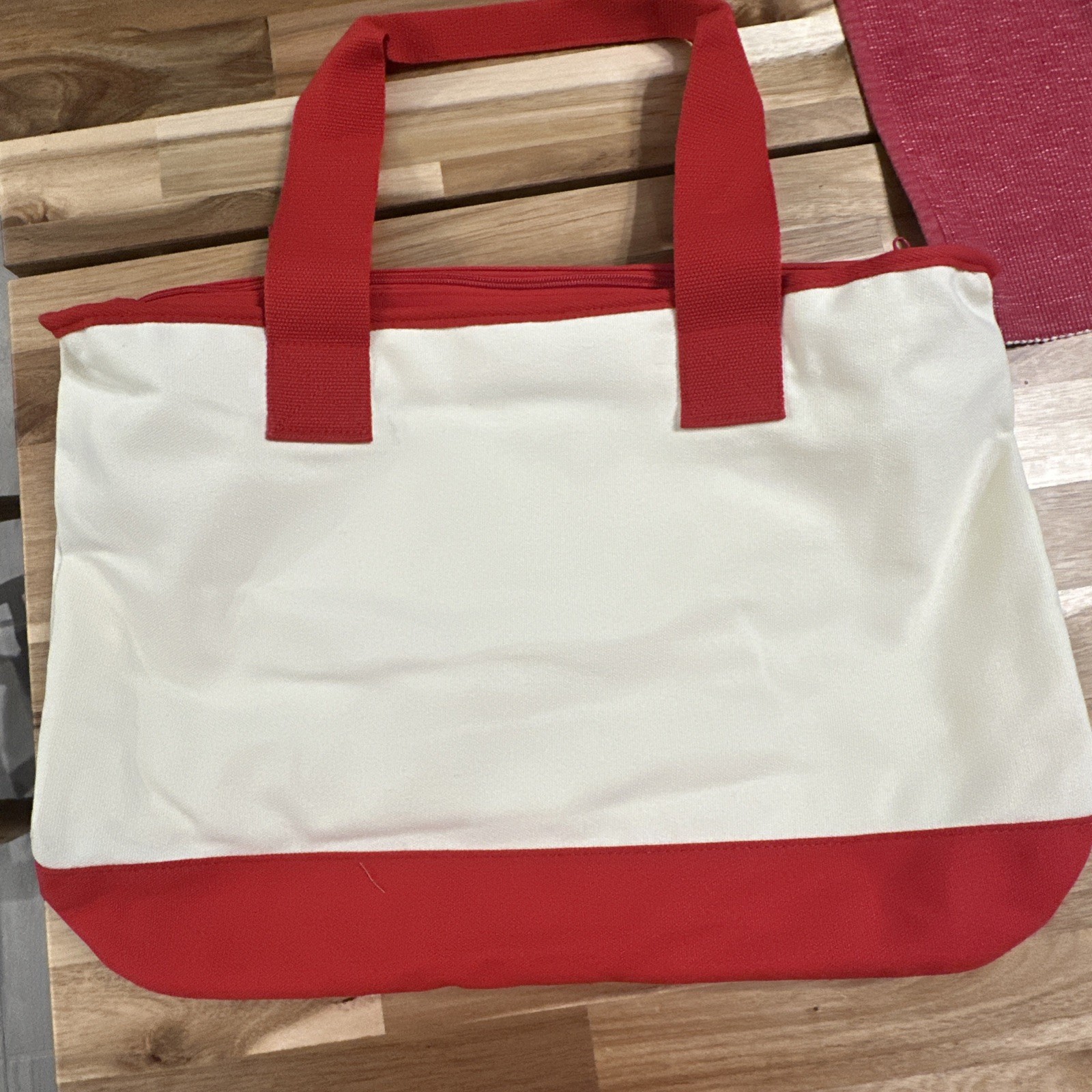 WALT DISNEY WORLD MERRY CHRISTMAS CANVAS TOTE BAG HAPPY HOLIDAYS MICKEY MINNIE