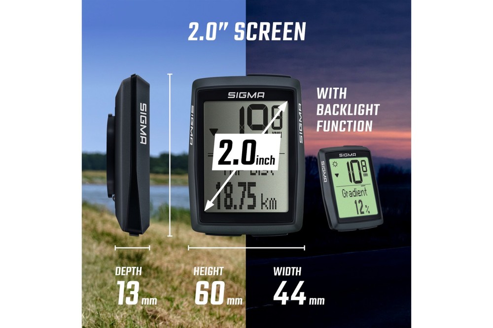 SIGMA BC 14.0 WL WIRELESS CYCLING COMPUTER - LAP FUNCTION LARGE DISPLAY