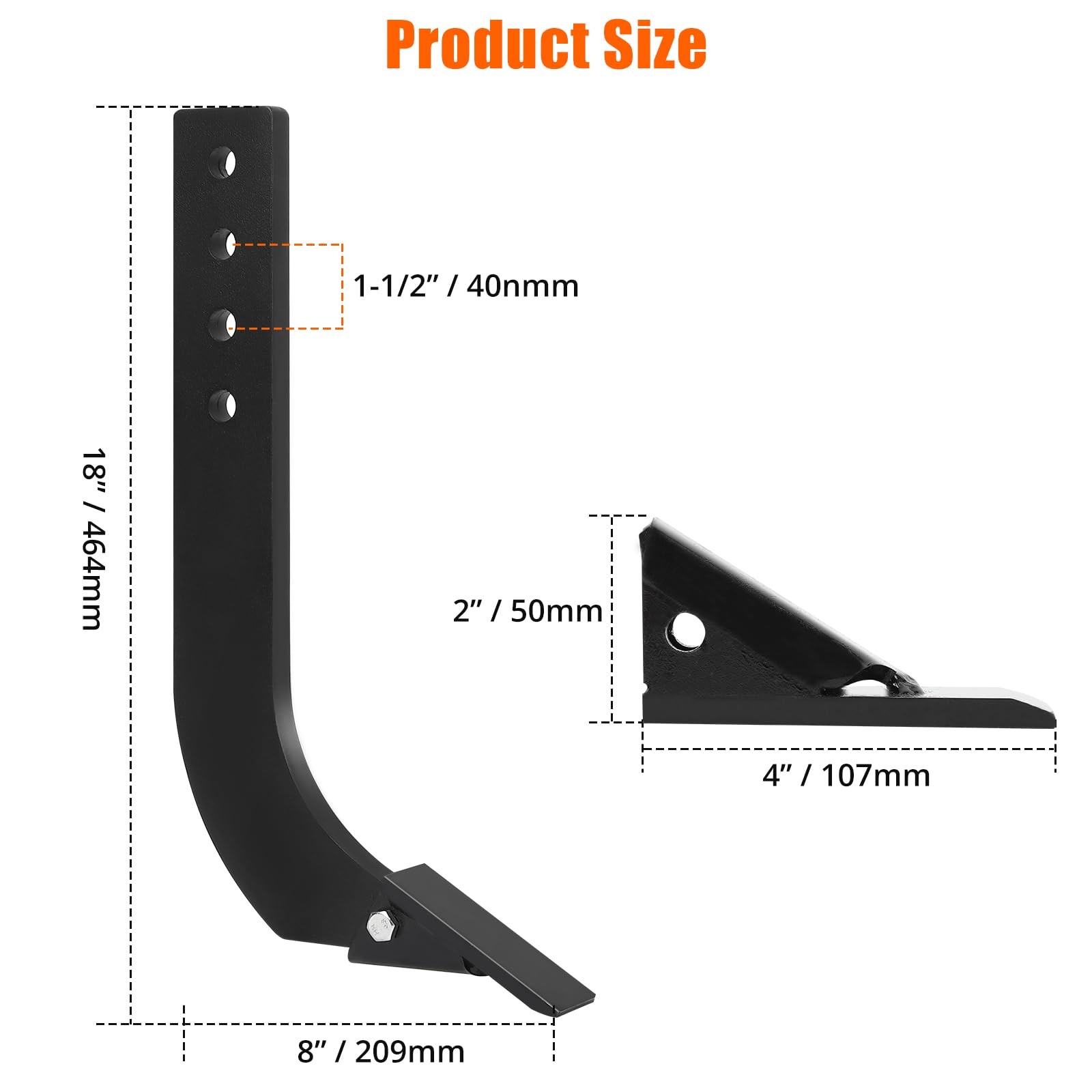 18'' Box Blade Shank Steel Scarifier Shank Tooth 4 Holes for Landscaping Grading