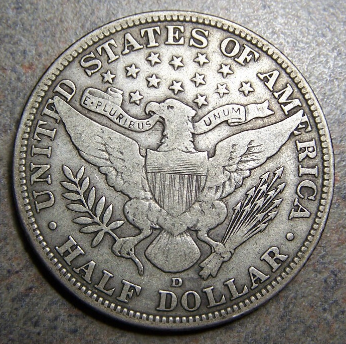 1915 D Barber Half Dollar -- Low Mintage