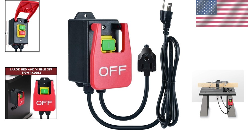 Durable 110V Kill Switch with Large Stop Paddle - Ideal for Workshop Safety