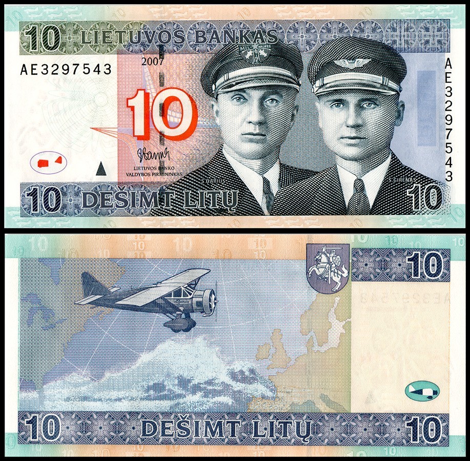 Lithuania 10 Litu, 2007, P-68, UNC