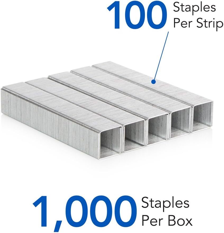 Heavy Duty Staples 1000 Box Sharp Chisel Points Secure 90 Sheets Premium Quality