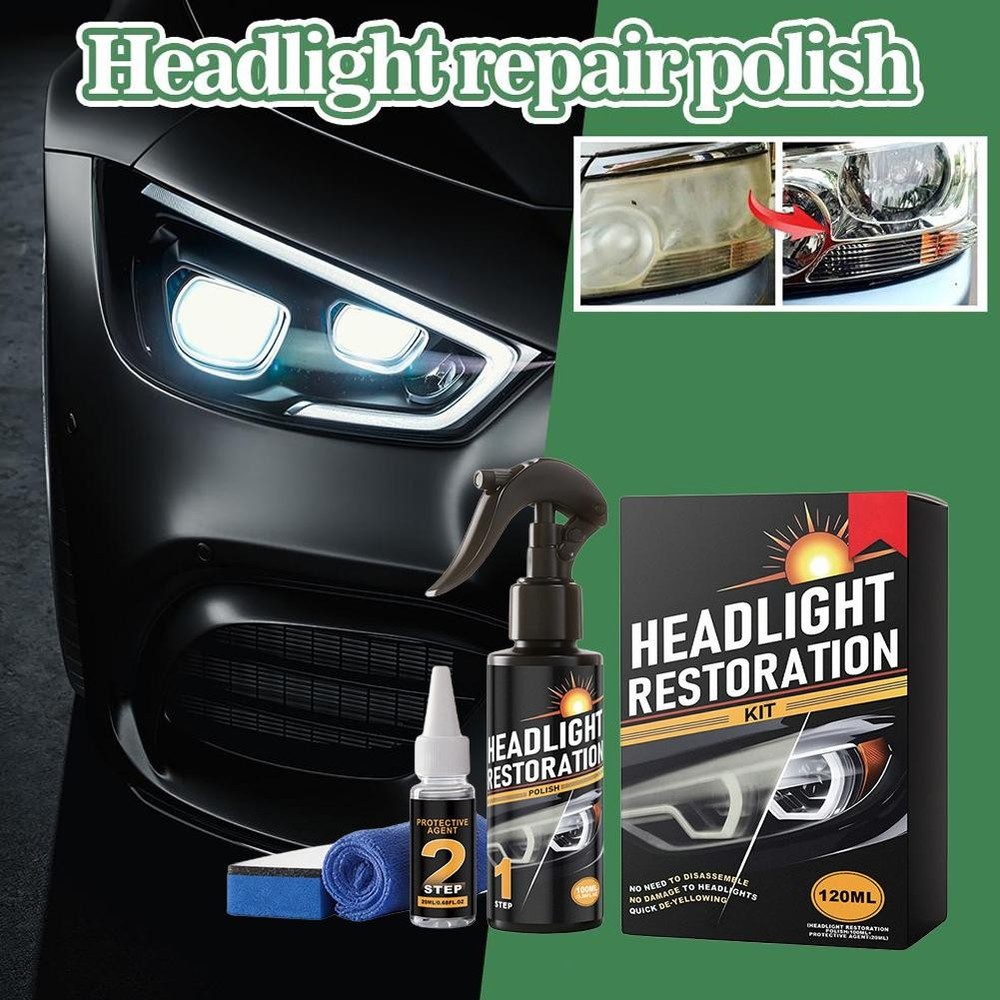 Headlight Restoration Kit, No Power Tools, Makes Headlights Like Ne w