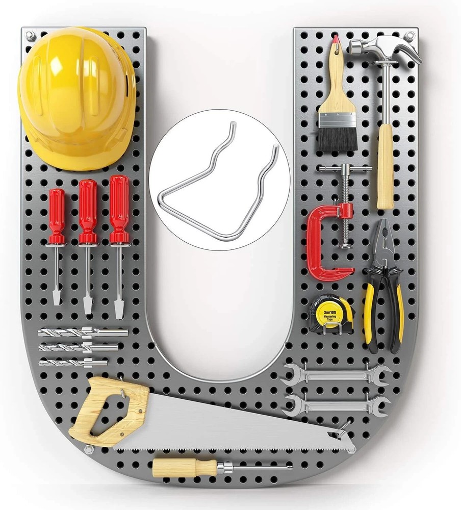 16 Pieces Pegboard Plier Holders, Stainless Steel Double Loop Pegboard Hooks