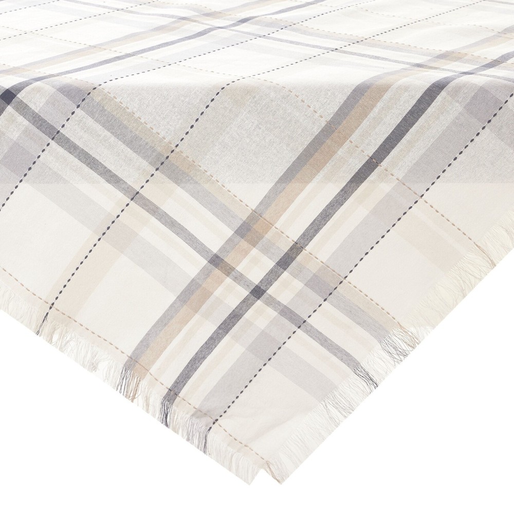 100% Cotton Plaid Woven Table Throw Machine Washable Dining Tablecloth Tabletop