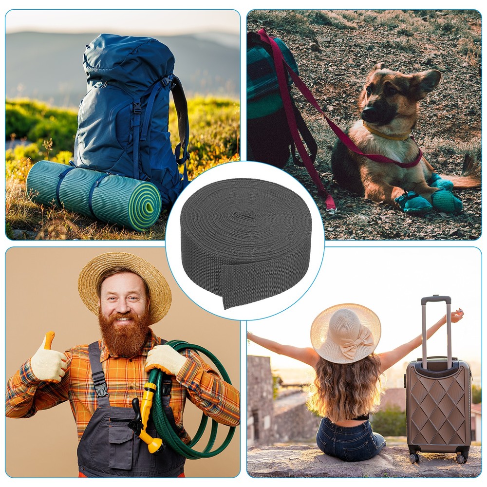 10 Yard Webbing 2 Inch Polypropylene Webbing Strap Chair Straps Dark Gray