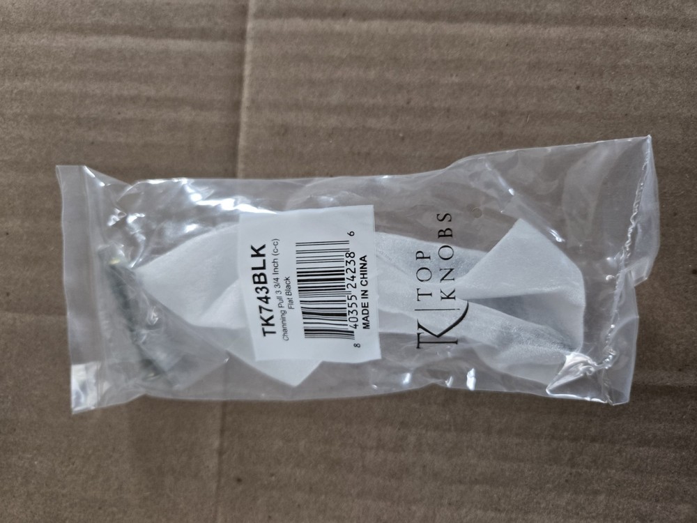 Top Knobs TK743 BLK Channing Pull 3 3/4 Inch (c-c) - Flat Black