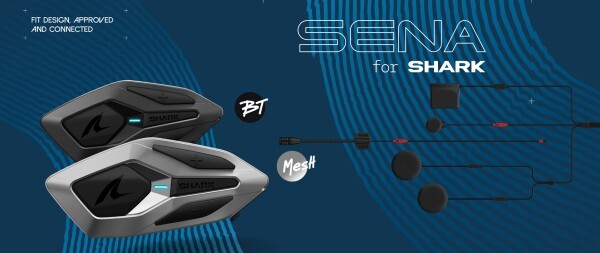 Shark SENA Helmet Bluetooth BTS Single Waterproof Intercom System 4 Riders 800m