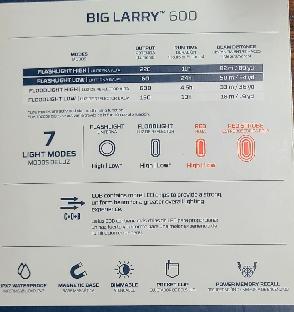 NEBO Big Larry 600 Rechargeable Flashlight