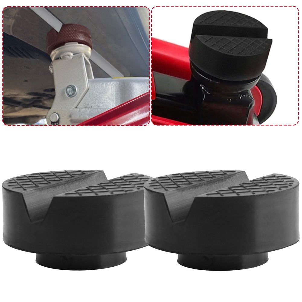 2PCS Universal Rubber Jack Jacking Pad Lift Pinch Weld Adapter Frame Protector &