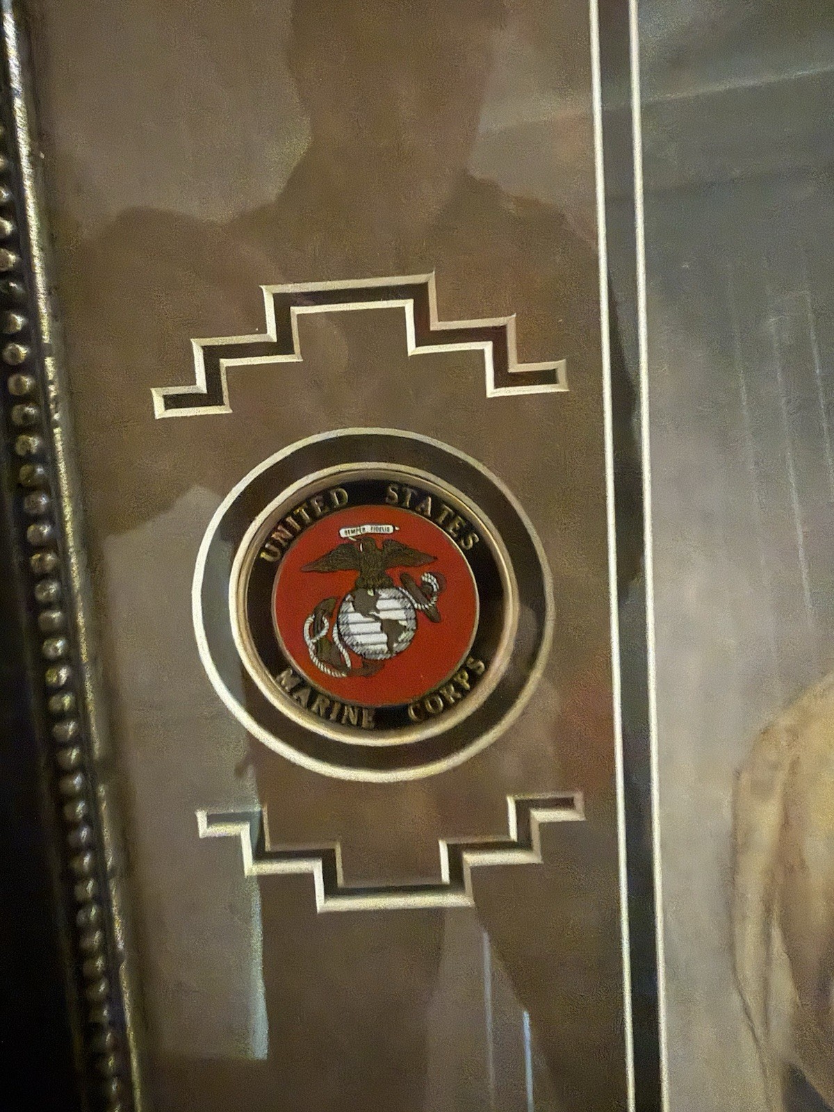 Honoring The American Indian Framed Art Marine Corps David Behrens 32”x38” Glass