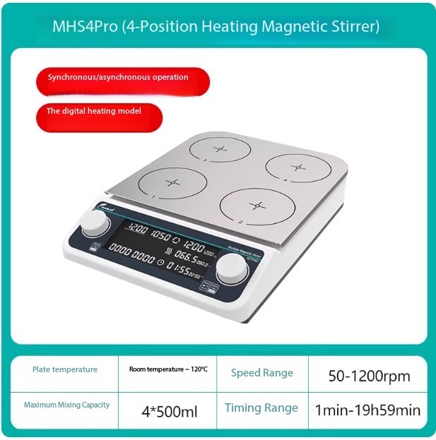 HHMS-4Max Multi Position Magnetic Hotplate Stirrer Small Electromagnetic Stirrer