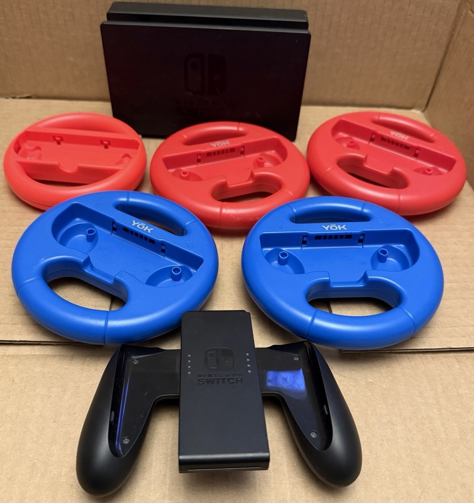 Nintendo Switch Charging Dock ~ Joycon controller Grip - Wheel Attachments
