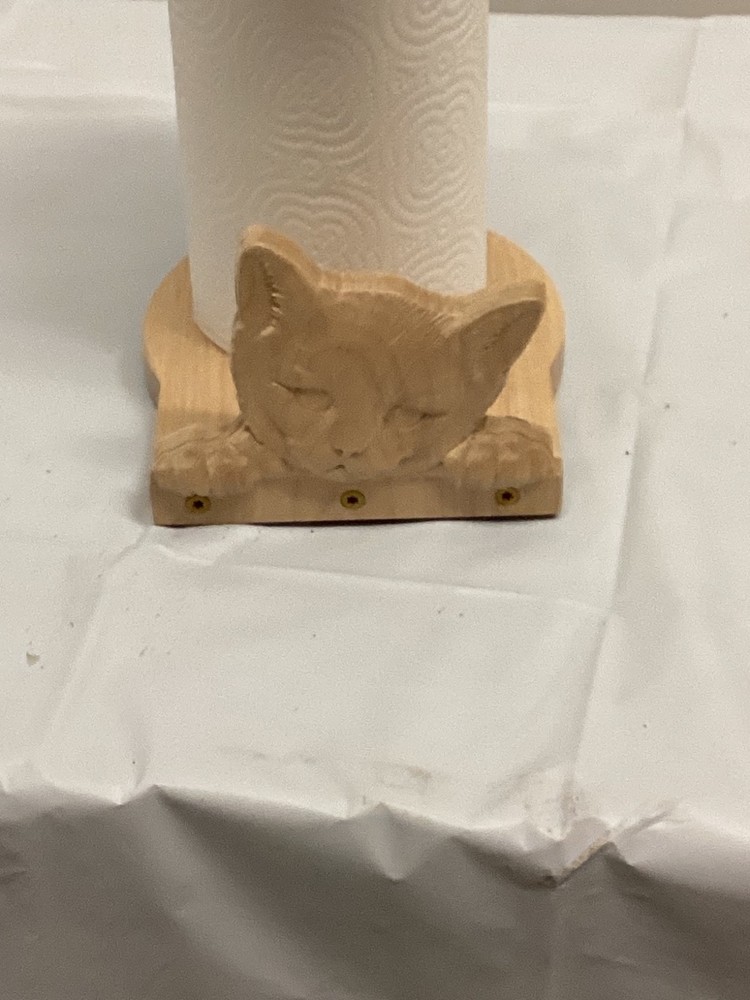 Custom Paper Towel Holder with Cat face