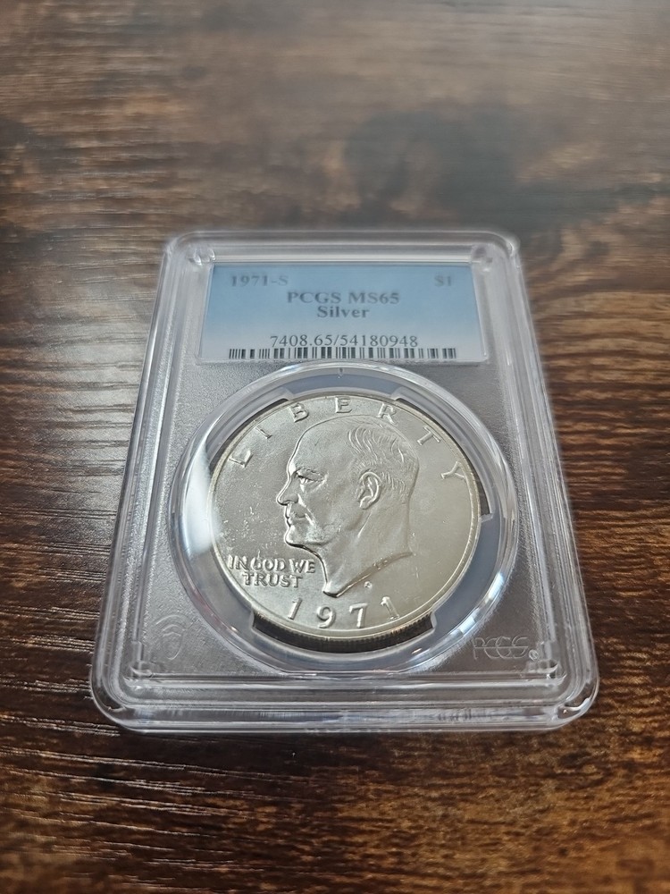 1971-S $1 PCGS MS65 MS 65 Eisenhower "Ike" Silver Dollar 40%