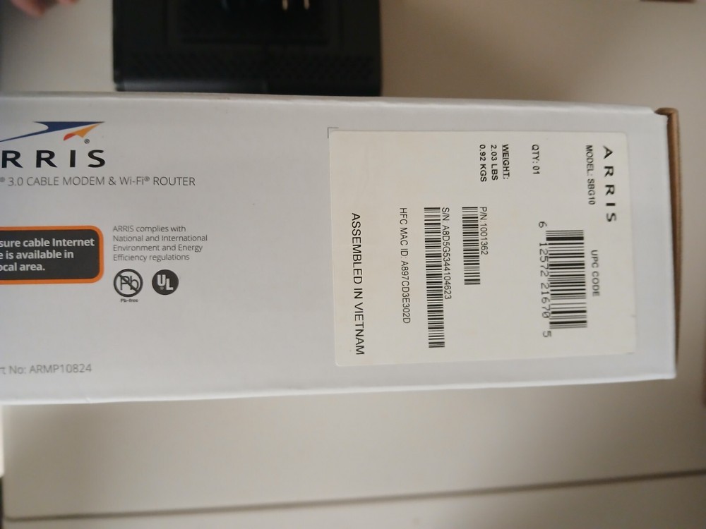 Arris Surfboard SBG10 modem router