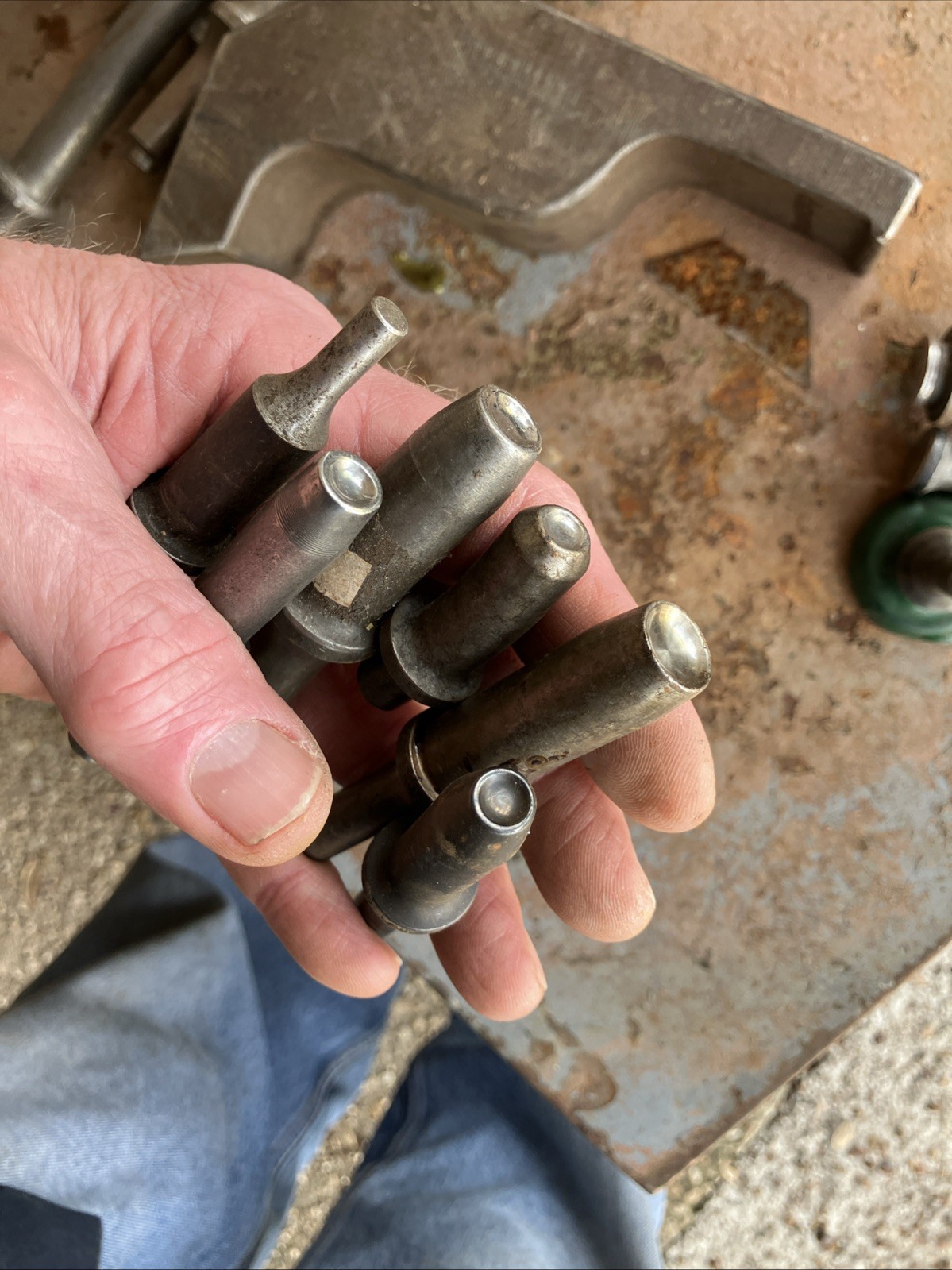 VTG Lot of 19 Air Gun Riveter Aircraft Tools Flush Seating Rivet +2 Bucking Bars