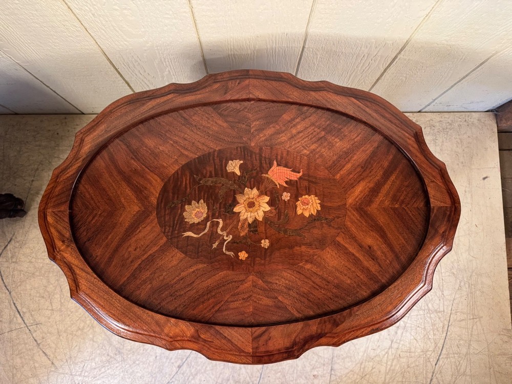 Antique Inlaid Depression Era Parlor Table