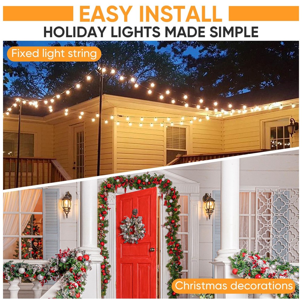 50 PCS Cable Wire Clips Clear, Outdoor String Light Clips, Christmas Light Cl...