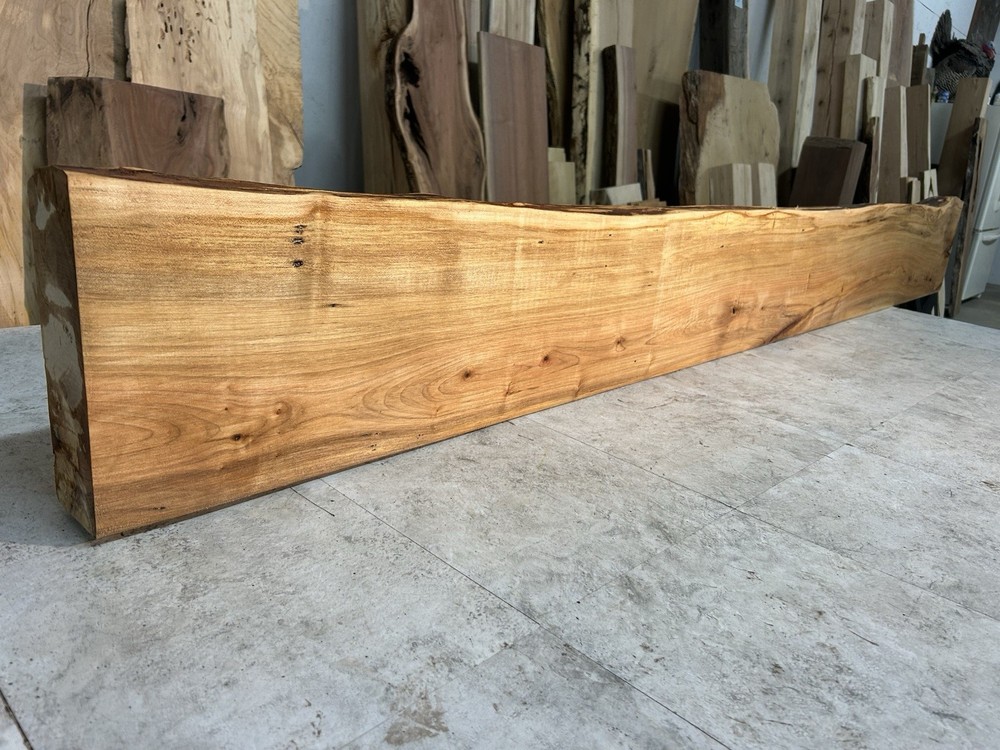 Figured Maple Mantel/Fireplace Mantel Beam/Solid Wood/Live Edge Maple Shelf