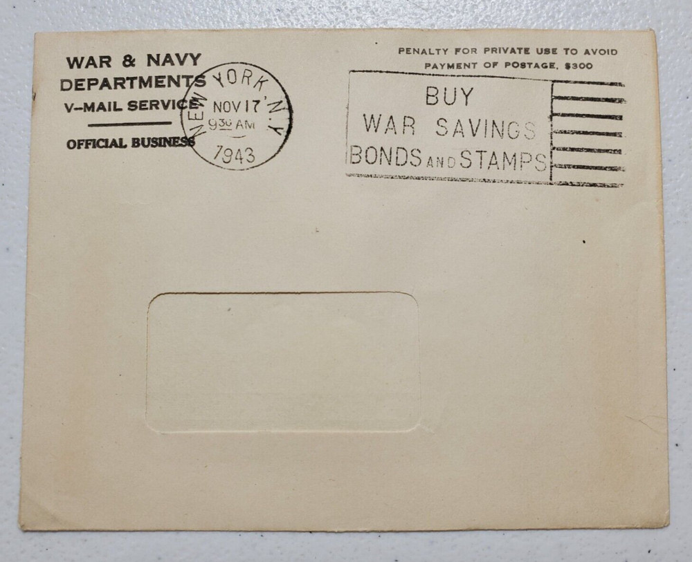 War And Navy Department Postage Envelope