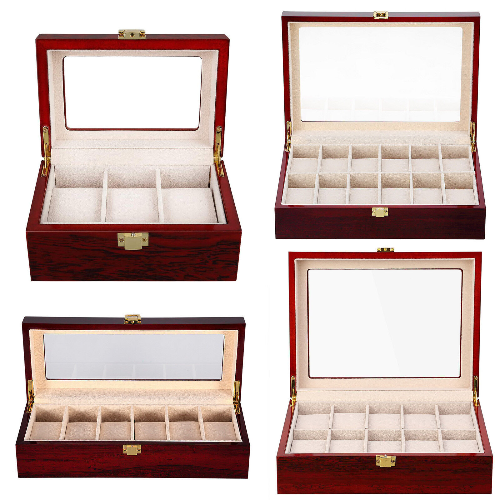 3/6/10/12/24 Slots Watch Box Watch Case Organizer Watch Jewelry Display Case