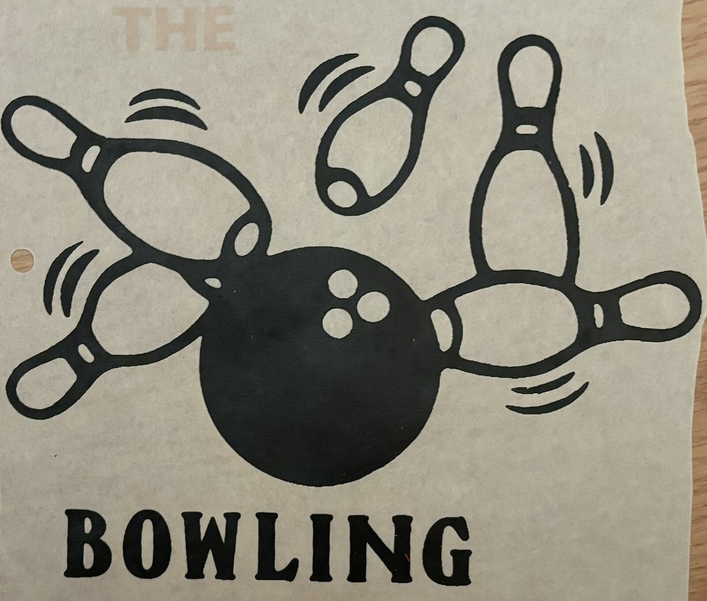 Original Vintage Bowling Iron On Transfer