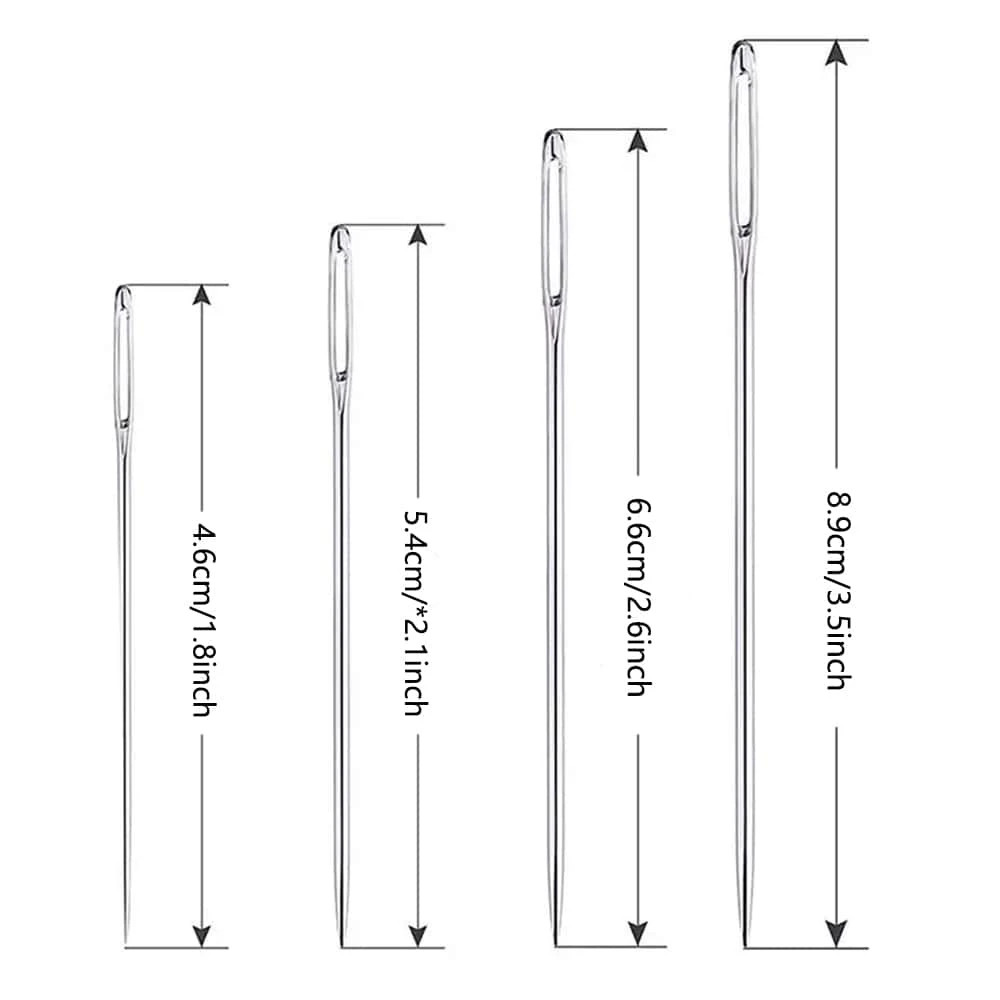 40pcs/set Large Eye Hand Sewing Needles Premium Stainless Steel Needle For Craft