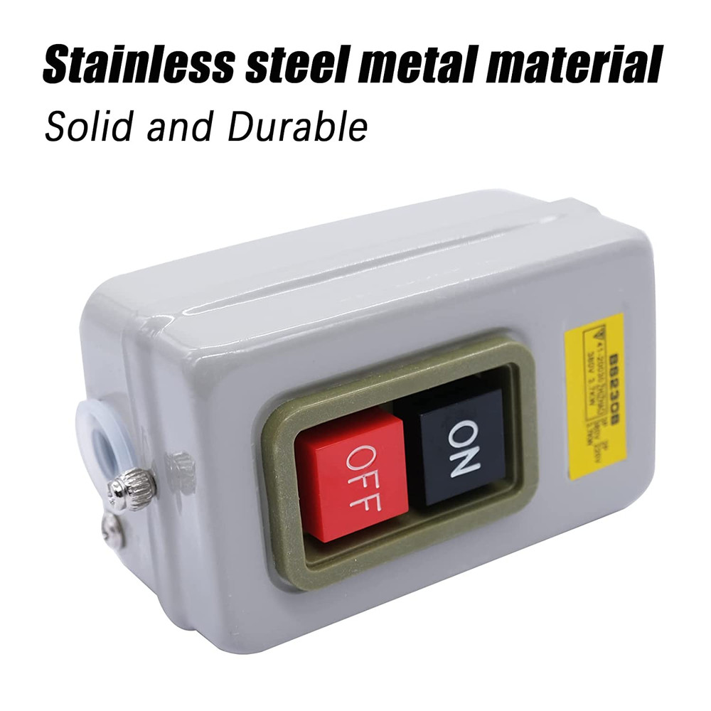 AC 220V/380V Push Button Switch On/Off Start Stop Switch 3 Phase Self Lock Elect