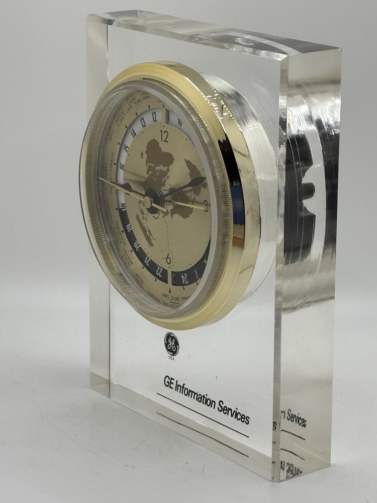 GE General Information Services World Time Desk Clock 5.5”