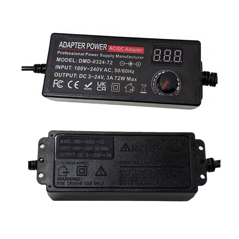 72W Power Supply DC 3V~24V Adjustable Variable Universal Switching AC/DC Adapter