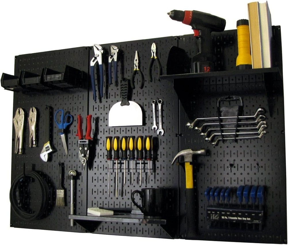 Magnetic Pegboard Organizer with Durable Metal Panels and Complete Accessory Set