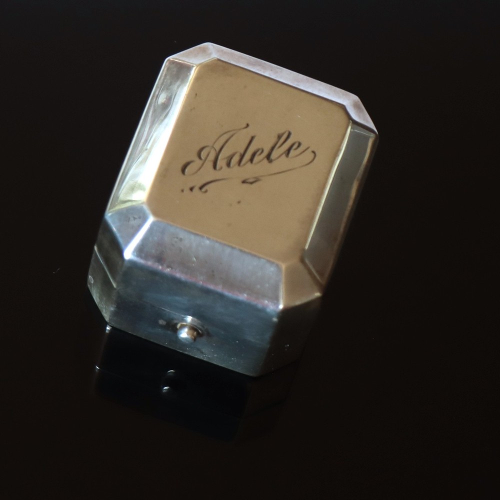 Antique Birks Canada Sterling Silver Ring Presentation Box Engraved 'Adele'