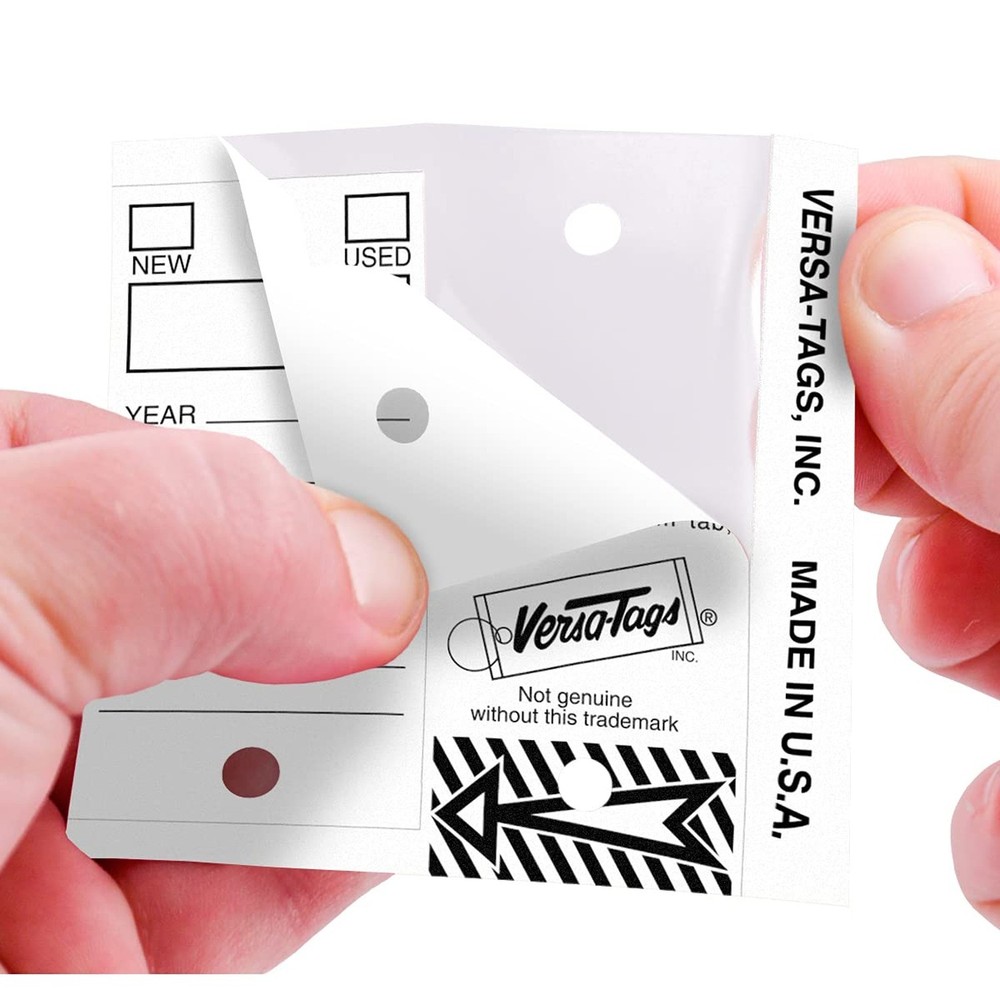 Versa-Tags 250 Per Box, Self-Protecting Paper Key Tags with Chrome-Plated Spl...